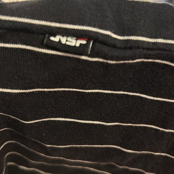 Fila Fusion x Noi Siamo (Italian “we are”). Pinstriped t-shirt black/white sz Sm - Picture 6 of 7